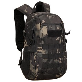 ZHIERNA Backpacks for Tactical Bicycle Hiking Walking Climbing Mountaineering Cycling Backpack Molle School Bag Daypack School Backpack Plain Bag Laptop Bag for Outdoor Sports, Black camo