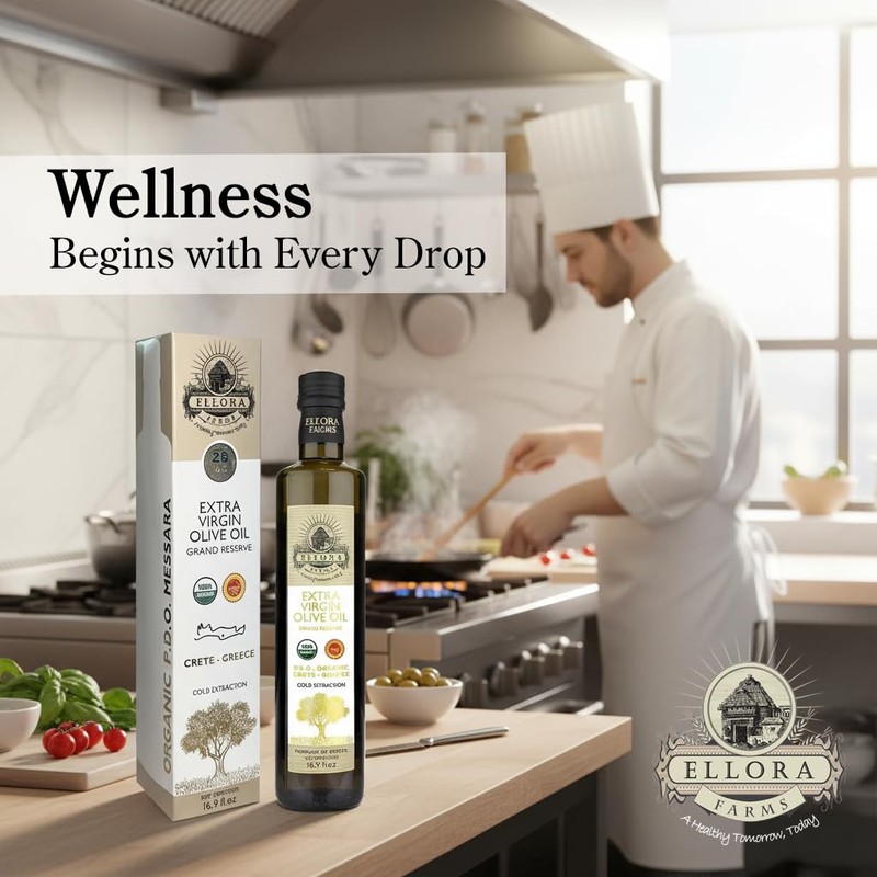 Ellora Farms, Organic Greek Extra Virgin Olive Oil, Single Estate