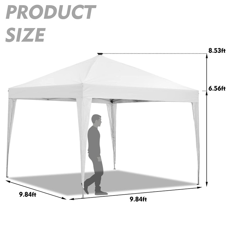 10x10 Solar LED POP UP Canopy Portable Instant Gazebo Adjustable