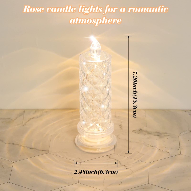 SupBri Rose Shadow LED Flameless Candles, 6PCS Romantic Battery Operated