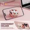 with Safety Lock for AirPods 4 Case,Clear Floral Cute AirPod