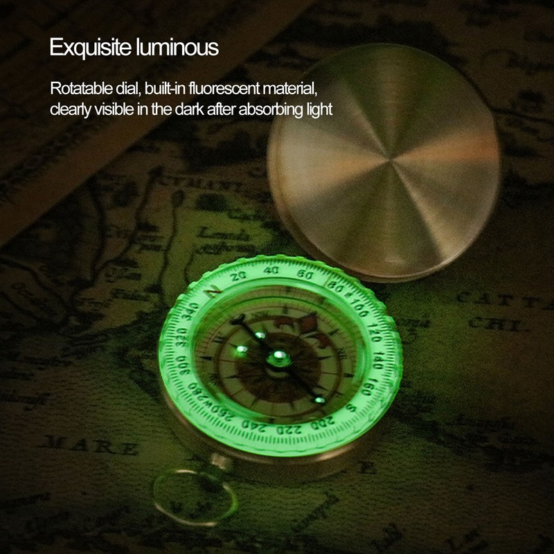Compass Copper Luminous Rotatable Waterproof Direction Pointing Equipment for Outdoor
