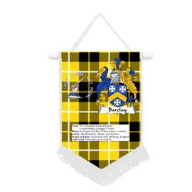 Barclay Scottish Clan Car/Wall Pennant With White Border Great Souvenir