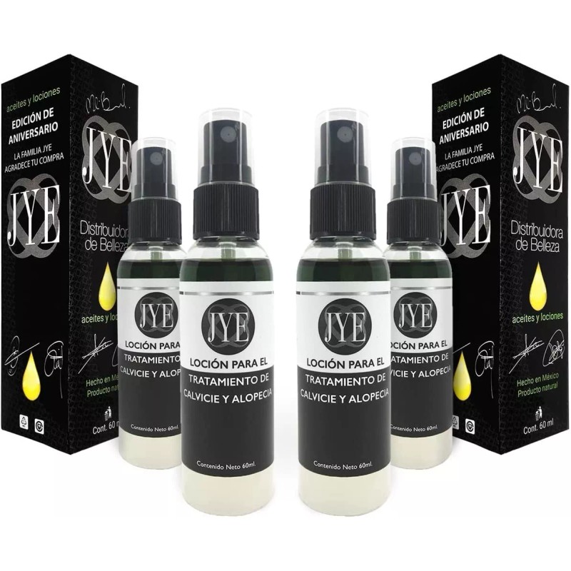 JYE 4 Lociones Calvicie Natural Y Efectivo Formula Mejorada