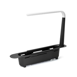 QWORK® Teleskop spülbecken Organizer, spülbecken Organizer hängend, spülbecken Organizer schmal, Schwarz