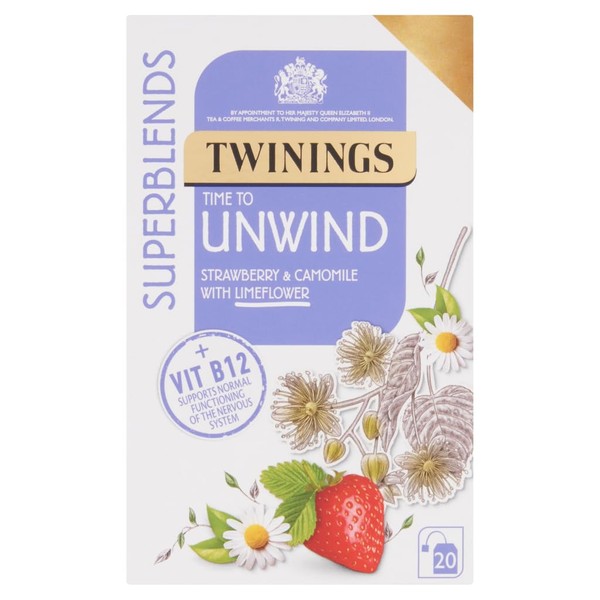 Twinings Superblend Time to Unwind Strawberry & Camomile, Pack of