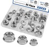 ZIUZI 50 Pcs Serrated Flange Hex Nuts Kit, 1/4-20, 5/16-18,