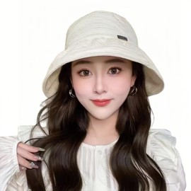 WinsGreat UV Protection Hat, Women's, Summer, Sunscreen Hat, Wide Brim, Sun Protection, Firmly Blackout, UV Protection, Small Face, Wire-Included, Lightweight, Breathable, Foldable, Cute, Stylish