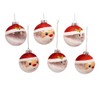 Kurt Adler 80MM Clear and White Santa and Snowman Glass