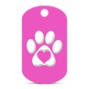 Love Paw Keychain GI Dog Tag Engraved with Heart Hot