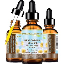 Botanical Beauty MEADOWFOAM SEED OIL 100% Pure Natural Refined Undiluted for Face, Body, Hair, Nails 2 Fl.oz.- 60 ml