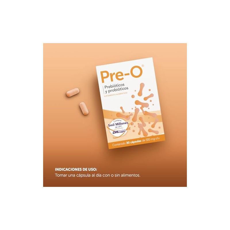 Bomuca - Pre-O 30 Cápsulas, Probióticos y Prebióticos, 5,000 millones