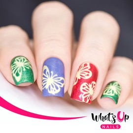 Whats Up Nails - Butterfly Wings Vinyl Stencils for Nail Art Design (1 Sheet, 20 Stencils)