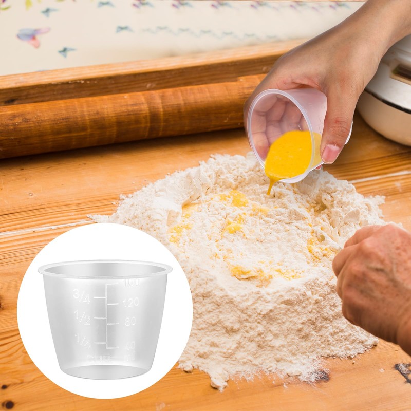 3PCS Rice Measuring Cup 160 ml Plastic Transparent Rice-Cooker Cups
