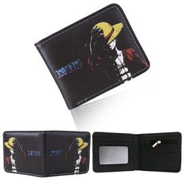 yumcute Cartoon Wallet for Boys Girls, Bi-Fold Black Leather Wallets with Zip Coin Pocket, RFID Blocking Slim Small Theme Purse Cartoon Kawaii Credit Card Holder for Kids Fans