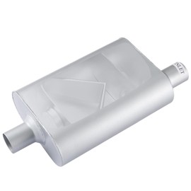 Universal Exhaust Muffler with Aggressive Sound, Anti-corrosive Muffler, Chamber Performance Mufflers for Cars, Trucks(2.25" offset in | 2.25" center out | overall 18")