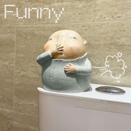 Boy Holding Nose Bathroom Statue: Funny Boys Bathroom Decor for Shelf Sitters - Quirky Toilet Sculptures and Figurines, Whimsical Restroom Art for Home