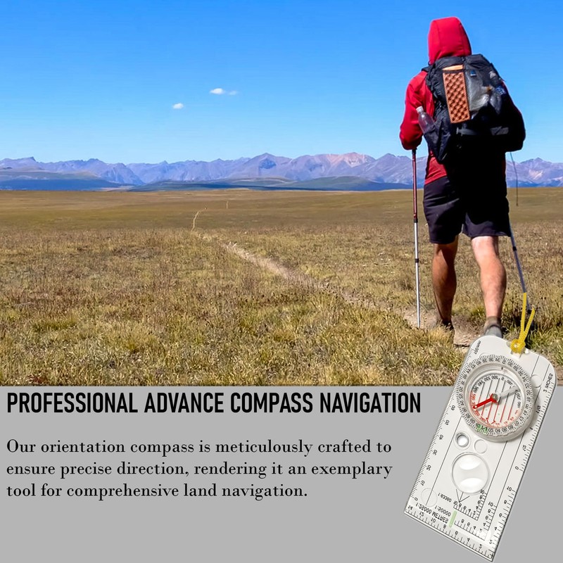 WedDecor Acrylic Navigation Compass Waterproof Scout Compass Orienteering Compass Hiking