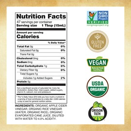 Marukan Organic Apple Cider Vinegar & Rice Vinegar Drink Blend, Raw & Unfiltered, Get Apple Cider Vinegar Benefits with the Smooth Taste of Marukan ACV & Rice Vinegar Drink Blend (24 fl oz)