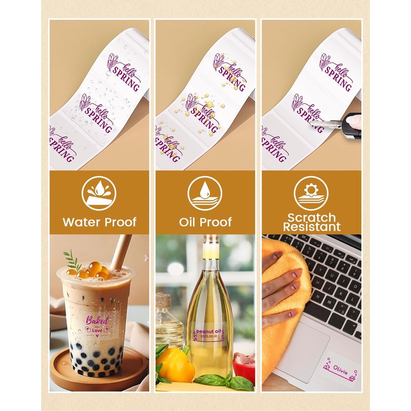 Phomemo M110 M120 M200 M220 M221 Transparent Labels, Rectangular Thermal
