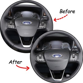ABS Steering Wheel Cover Trim for Ford Maverick 2022 2023 2024 Interior Decoration Accessories (Matte Black)