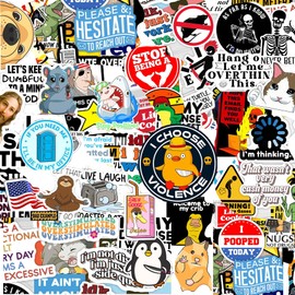 TIUSUTA 150Pcs Funny Adult Dirty Stickers Pack, Multi Color, Vinyl Material, Waterproof, Cartoon Pattern, Humorous Modern Style, Ideal for Laptop, Hard Hats, Water Bottles, Computers