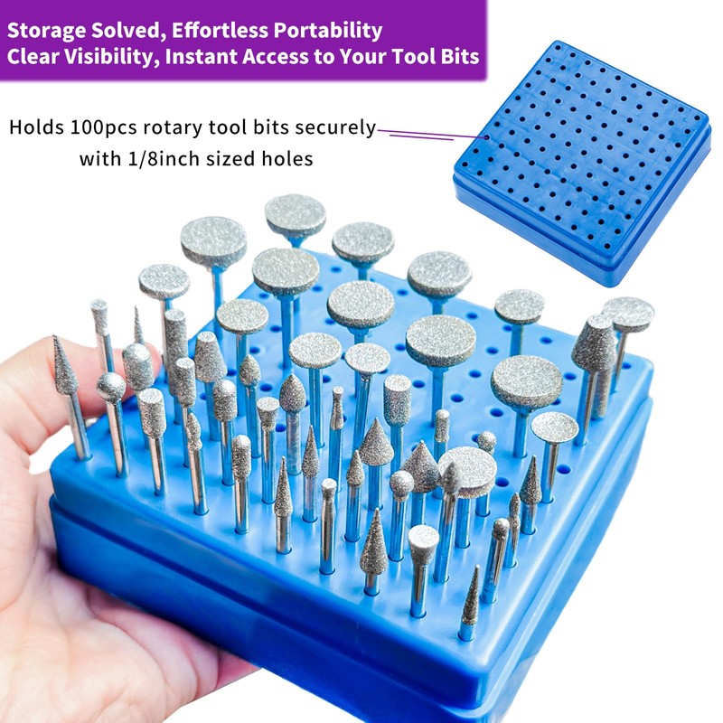 Diamond Grinding Bit Compatible with Dremel, 52Pcs Stone Carving Set