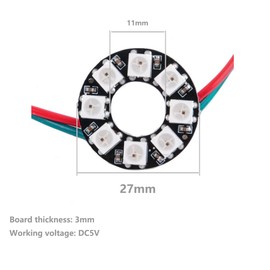 Stemedu 2pcs 8 LEDs WS2812B 5050 RGB Pixel LED Ring Light DC 5V Full Magic Color Lamp Individually Addressable with Integrated Driver for Arduino for Raspberry Pi