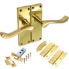 Polished Brass Internal Lever Latch Door Handles & Fixings Set