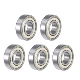 sourcing map 6001ZZ Deep Groove Ball Bearing 12x28x8mm Double Shielded ABEC-3 Bearings 5-Pack