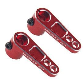 2Pack ShareGoo Metal 25T Servo Horn 25 Teeth Steering Arm Compatible with Futaba Savox Power HD Servos Motor Replacement for 1/8 1/10 RC Off-Road Crawler Drift Racing Car (Red)