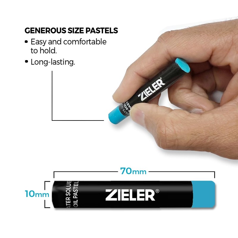 Zieler 24 Artists Soft Water-soluble Oil Pastels | For Dry