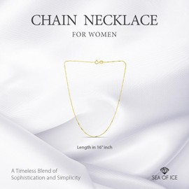 SEA OF ICE Yellow Gold Flashed Sterling Silver 1mm Diamond-Cut Bar Station Rolo Chain Necklace, Size 16"