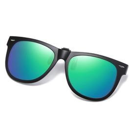 FF FRAZALA Clip-on Sunglasses, Polarized Sunglasses, For Wearing Glasses, Clip-On, Front Apart, Clip-on Sangra, Flip-up Type, UV Protection, For Outdoor Activities, Unisex, green
