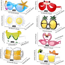 Eowppue 8PCS Funny Sunglasses – Christmas Photo Booth Props, Adult Novelty Kids Sunglasses, for New Year's Eve Party Supplies