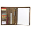 Greenburry Vintage A4 Leather Zip Writing Case Conference Folder Documents
