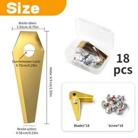 CIYIN Robotic Lawnmower Blades, Pack of 18 Replacement Blades for Robotic Lawnmower with Screws, Titanium Replacement Blade, Titanium Blade Set, Robotic Lawnmower Blade Compatible with Bosch Indego