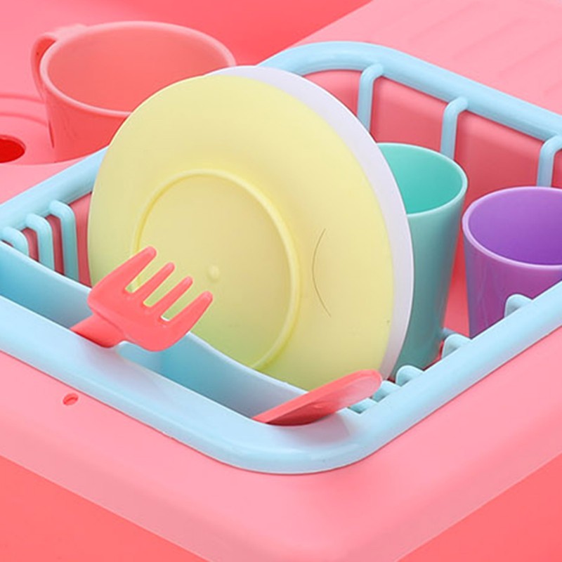 Kids Kitchen Toys Simulation Electric Dishwasher Sink Pretend Play Educational