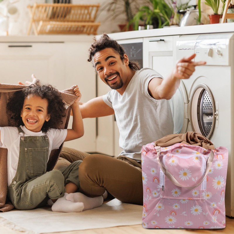 2Pcs Packable Large Laundry Bags for Dirty Clothes - Waterproof,