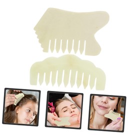 Mikinona Gua Sha Comb Set 2pcs Jade Face Massage Tool for Muscle Relief Circulation