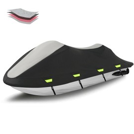 1200D Waterproof Jet Ski Cover, 120"-135" Trailerable 2-3 Seater PWC
