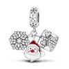 Parmuz 925 Sterling Silver Christams Charm for Bracelet Snowflake Dangle