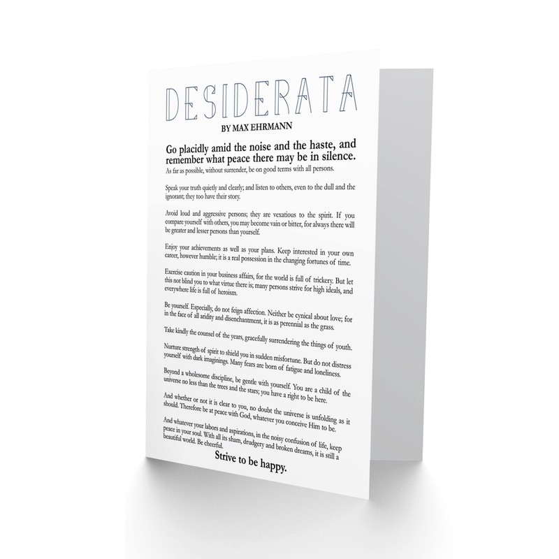 Desiderata Poem By Max Ehrmann Blank Greeting Cards With Envelopes