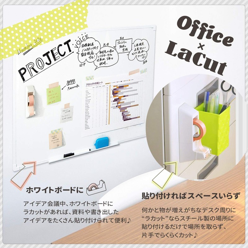 Sun-Star Stationery Magnet-Attached Tape Cutter Lacut White S4832396