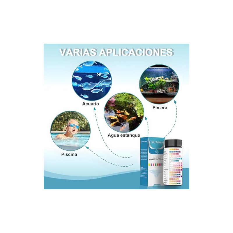 16 en 1 Tiras de Prueba de Acuario,100 Pcs Reactivas