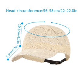 LABANCA Women Knitting Mesh Baseball Caps Summer Hollow Yarn Trucker Hats Crochet Breathable Outdoor Baseball Hats, Beige