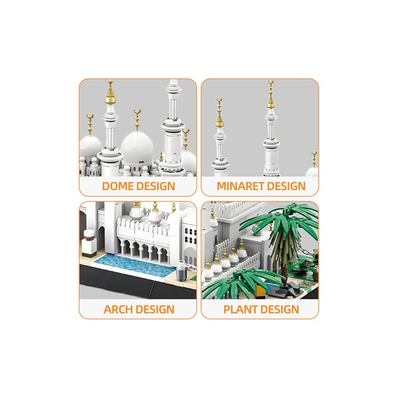 Sheikh Zayed Grand Mosque Building Blocks Set, 1463PCS Architecture Model