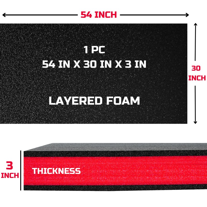 ONREVA Tool Box Foam, 1PC 54x30x3 inch, Foam Inserts for