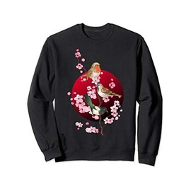 Birds Sit On Spring Cherry Blossom Japanese Sakura Flowers Sweatshirt