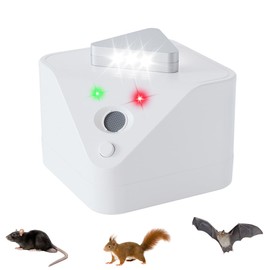 3T6B Rodent Deterrent, Rats Repeller Indoor with 4 Modes, Mouse Rat Deterrent with Strobe Light, Smart Mice Repeller for House Boat Garage Attic Barn, Sound Frequency 15kHZ